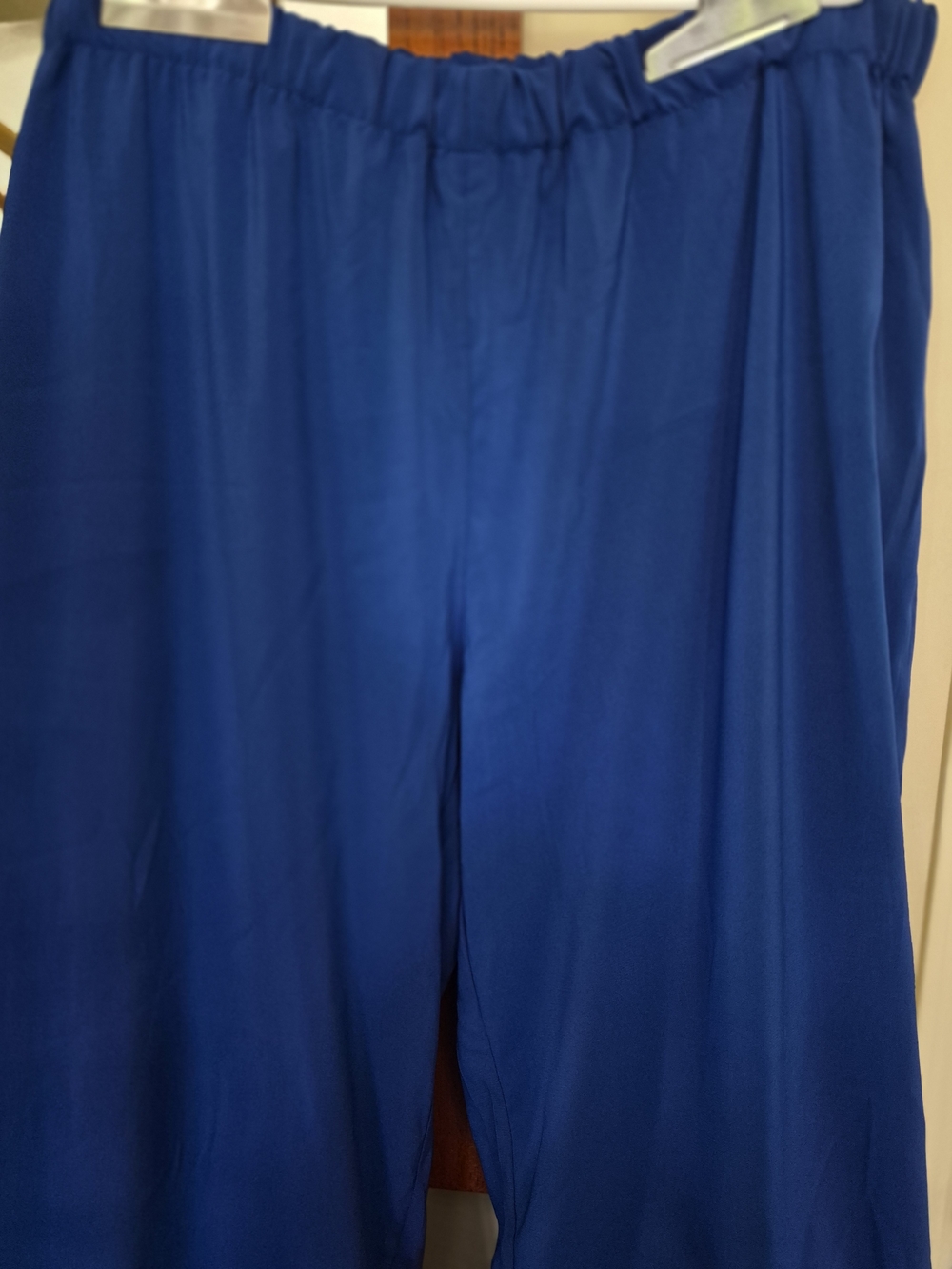 Blue Lace-Detail V-Neck Women's Top - Picture 3 of 6